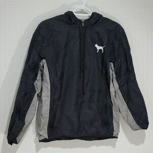 PINK VS Sm Blk & Gry Windbrkr Jacket